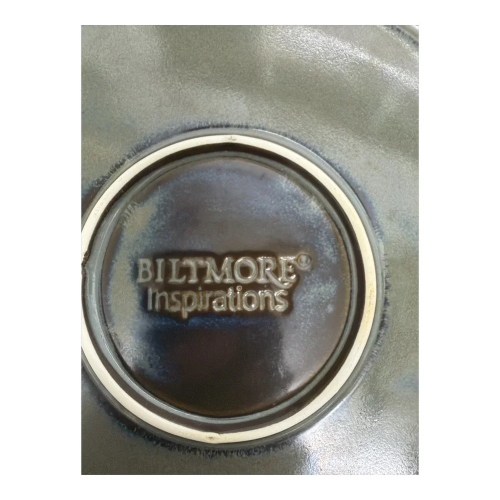Biltmore Inspirations Blue Ridge Olive Green Pie Plate Scallop Edge EUC
